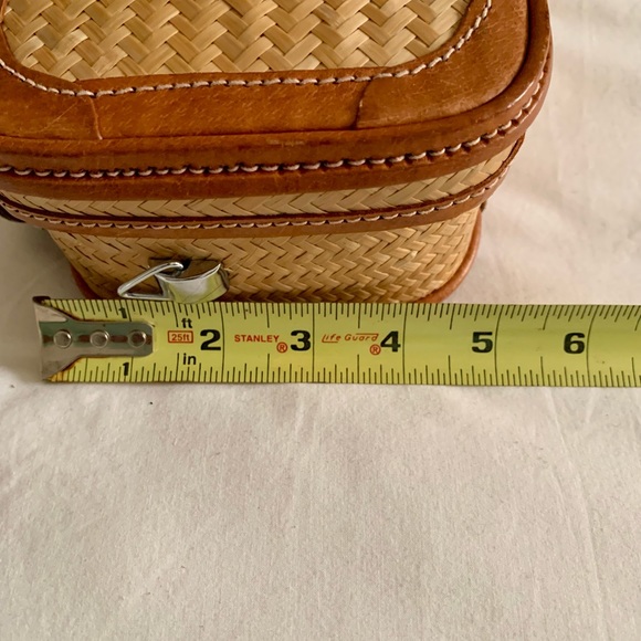 Bamboo Matting & Leather Trim Bag - Picture 6 of 7